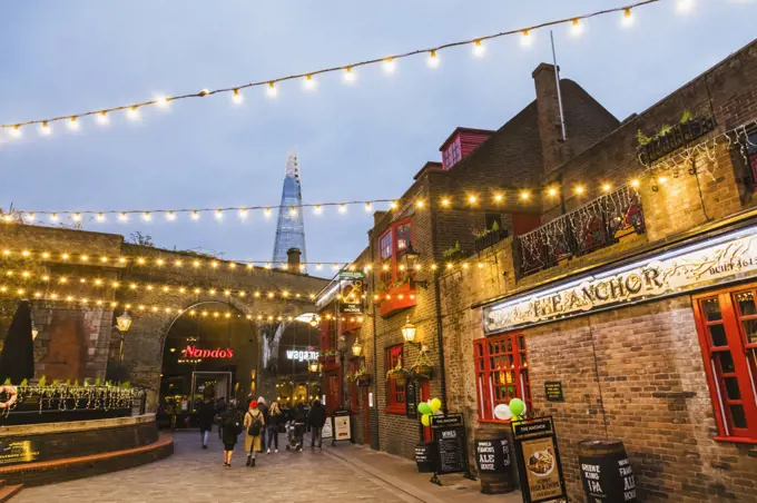 England, London, Southwark, London Bridge City, The Anchor Pub and The Shard