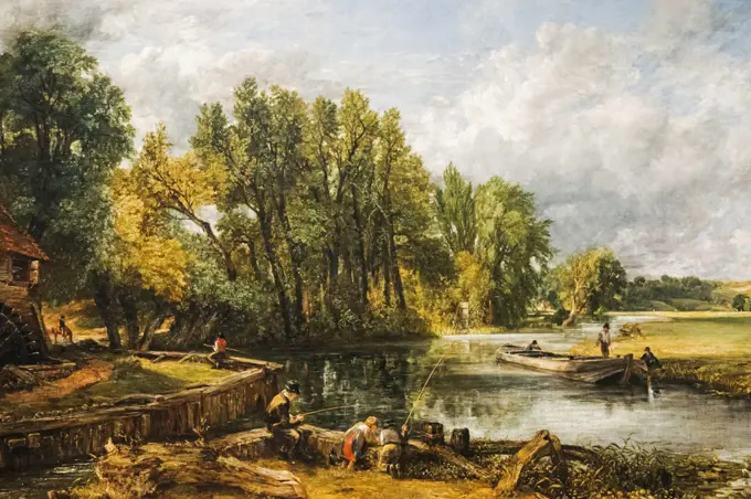 Painting titled "Stratford Mill" by John Constable dated 1820