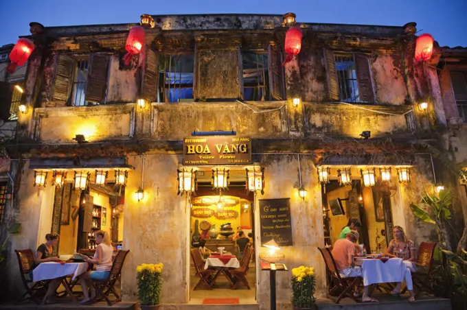 Tourists at a cafe, Hoi An, Vietnam