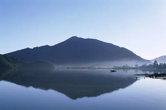 Panoramic view of a waterway, Queen Charlotte Sound, Marlborough Sounds, Marlborough, New Zealand