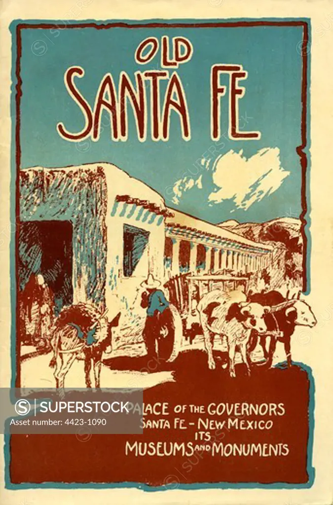 Brochure from 1924 titled 'Old Santa Fe, Palace of the Governors, Santa Fe - New Mexico, Its Museums and Monuments'.