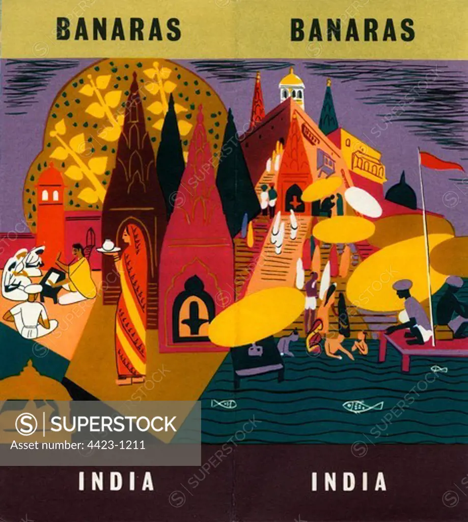 Brochure from 1964 for Banaras, India.