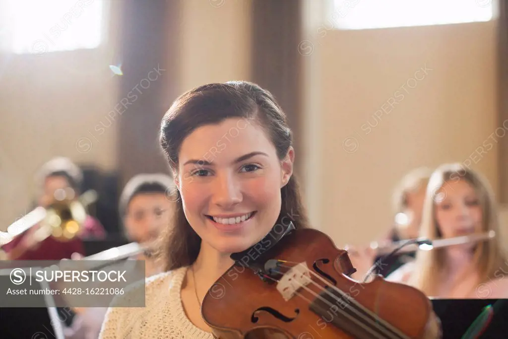 Portrait of confident violinist