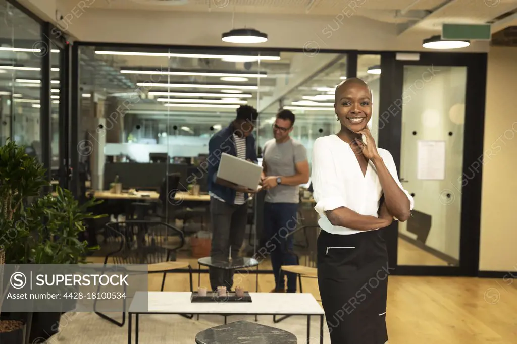 Portrait confident businesswoman in office