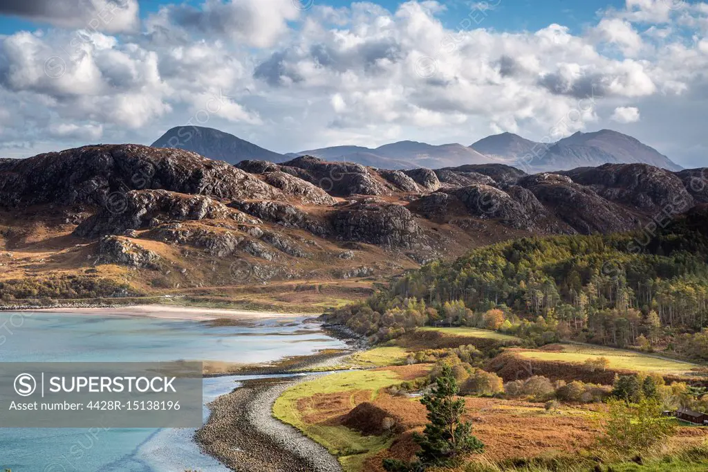 Craggy mountain landscape, Laide, Wester Ross, Scotland