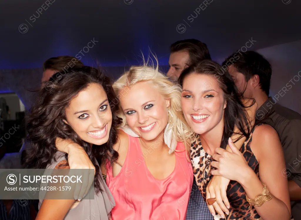 Cape Town, Portrait of smiling women in nightclub