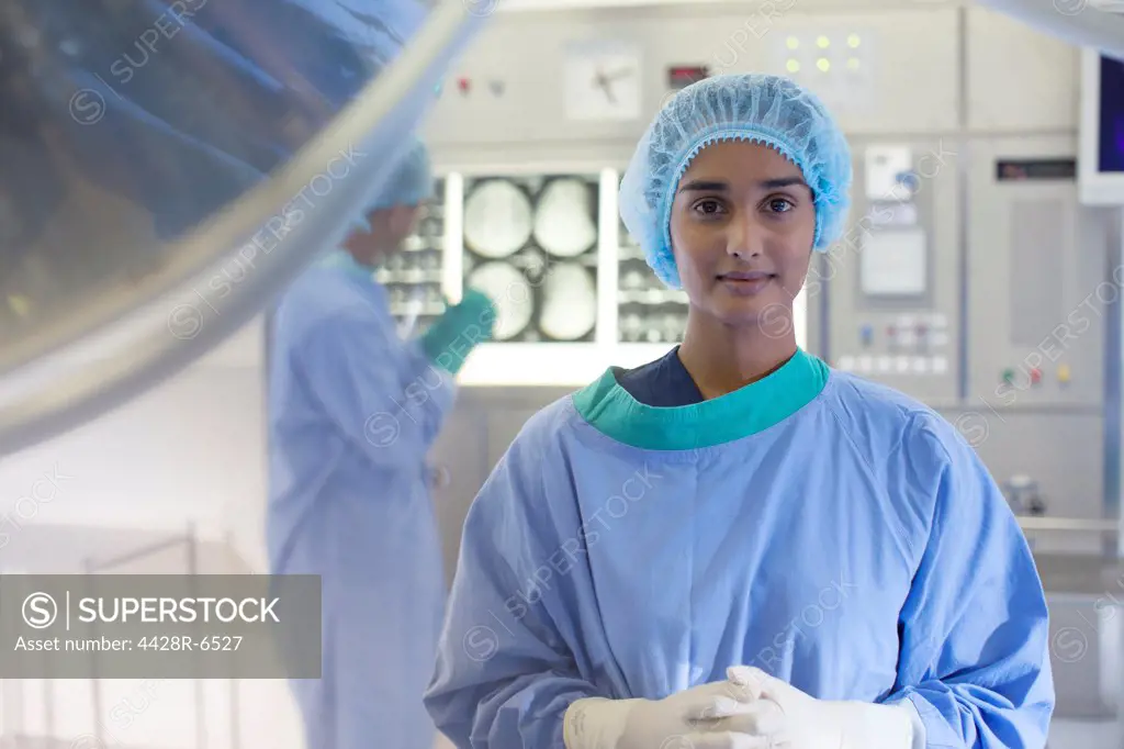 Surgeon standing in operating room