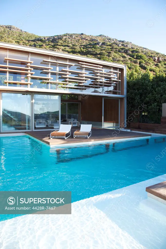 Modern house and swimming pool