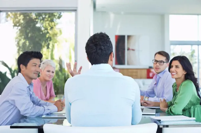 Business people talking in meeting