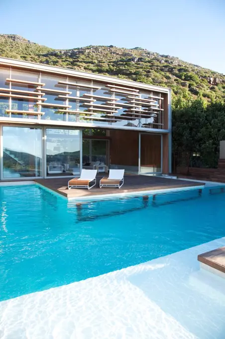 Modern house and swimming pool