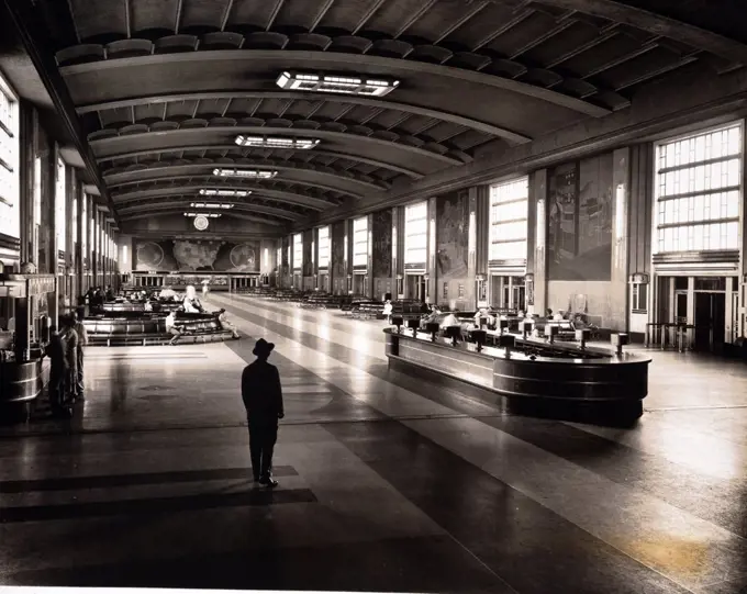 Man standing in Union Station, Cincinnati, Ohio, USA