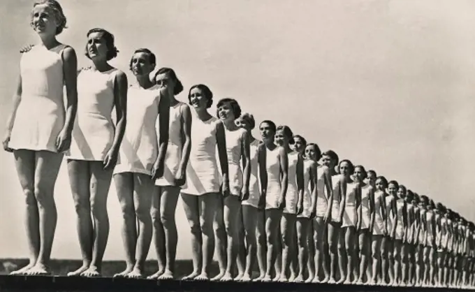 sport gymnastics women in a row Germany 1930s 30s 20th century,