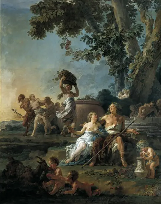 HALLƒ, Nol (1711 - 1781). The grape harvest or The Triumph of Bacchus. 1776. Rococo. Oil on canvas. FRANCE. ëLE-DE-FRANCE. YVELINES. Versailles. National Museum of Versailles.