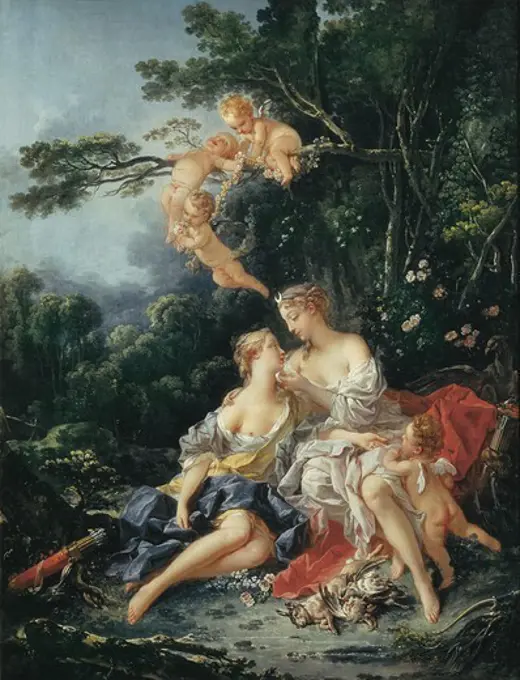 BOUCHER, Franois (1703-1770). Jupiter and Callisto. 1744. Rococo. Oil on canvas. RUSSIA. MOSCOW. Moscow. Pushkin Museum of Fine Arts.