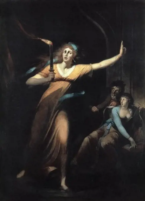 FUSELI, Johann Heinrich (1741-1825). Lady Macbeth Sleepwalking. 1783. Romanticism. Oil on canvas. FRANCE. ëLE-DE-FRANCE. Paris. Louvre Museum.