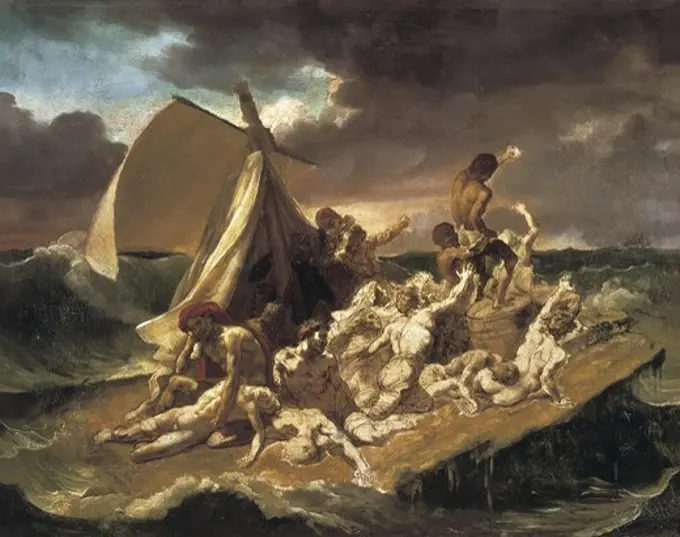 GƒRICAULT, ThŽodore (1791-1824). The Raft of the Medusa. Sketch. Preparatory sketch for the painting. Romanticism. Painting. FRANCE. ëLE-DE-FRANCE. Paris. Louvre Museum.