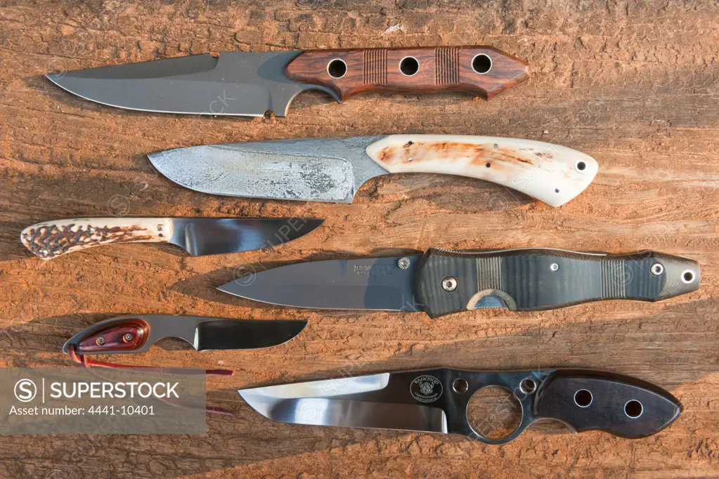 Knives made by Rob Bauchop of Bauchop Custom Knives. Palm Beach. KwaZulu Natal South Coast.Natal South Africa