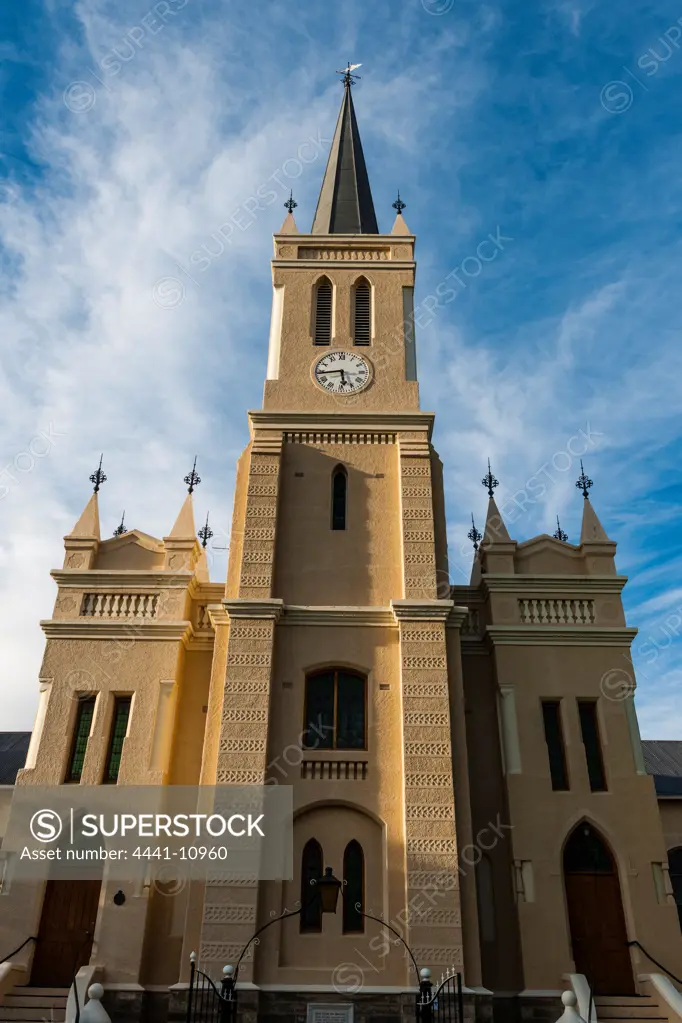 The Dutch Reformed Church building dates from 1847, with a tower completed in 1909. It celebrated a centenary in 2009. Richmond. Central Karoo region of the Northern Cape Province. South Africa.