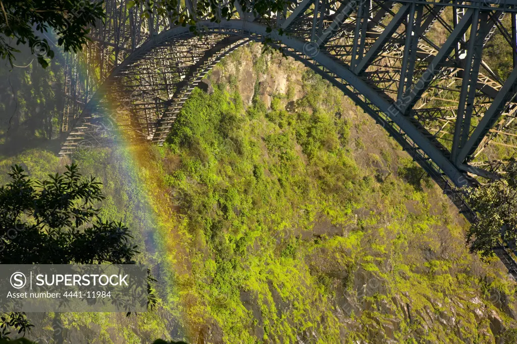 Bridge over Batoka Gorge and Zambezi River. Victoria Falls. Zimbabwe