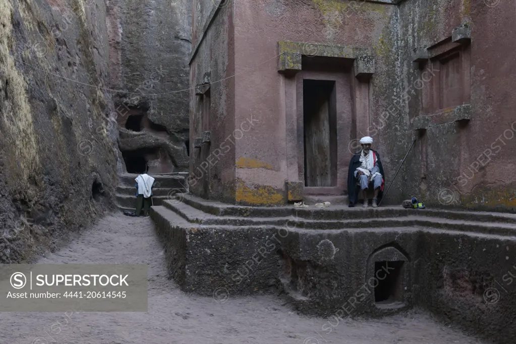 Church of St. George (Amharic: Bete Giyorgis or Biet Giyorgis). It is among the best known and last built of the eleven Rock-Hewn Churches in the Lalibela area, and has been referred to as the "Eighth Wonder of the World". Lalibela. Ethiopia.