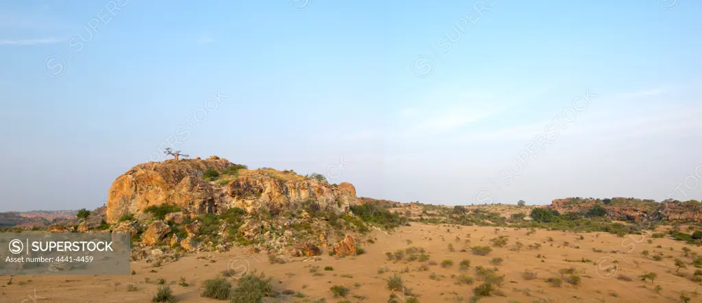 Mmamagwa stone age and Iron age site. This area has been occupied but both iron age and stone age people for about the last 50 000 years. Mashatu Game Reserve.  Nothern Tuli Game Reserve. Botswana.