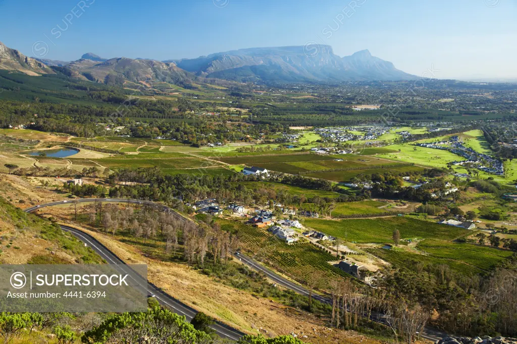 View towards Cape Town from Ou Kaapse Weg. Western Cape. South Africa