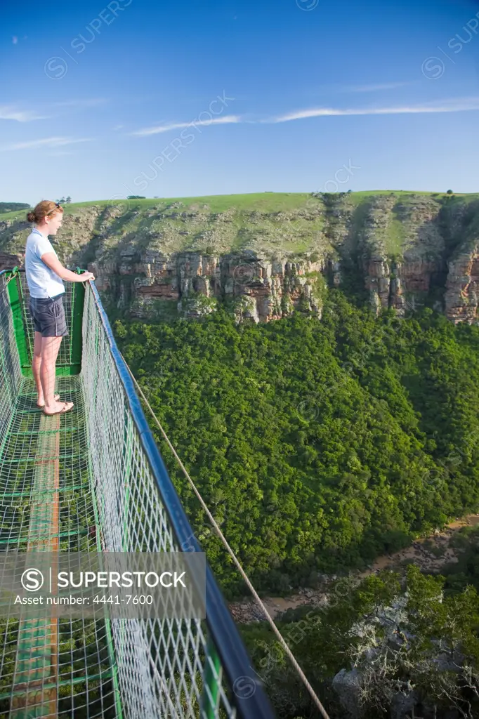 Suspension Bridge and viewing platforms at Lake Eland. Near Port Shepstone. KwaZulu Natal South Coast. South Africa