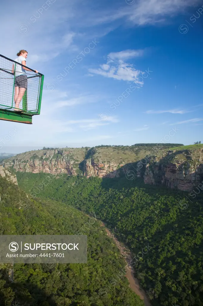 Suspension Bridge and viewing platforms at Lake Eland. Near Port Shepstone. KwaZulu Natal South Coast. South Africa