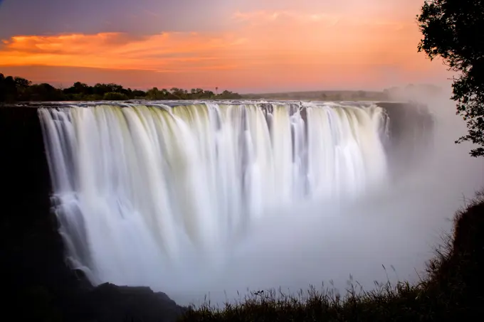 Victoria Falls or Mosi-oa-Tunya at Main Falls. Zimbabwe