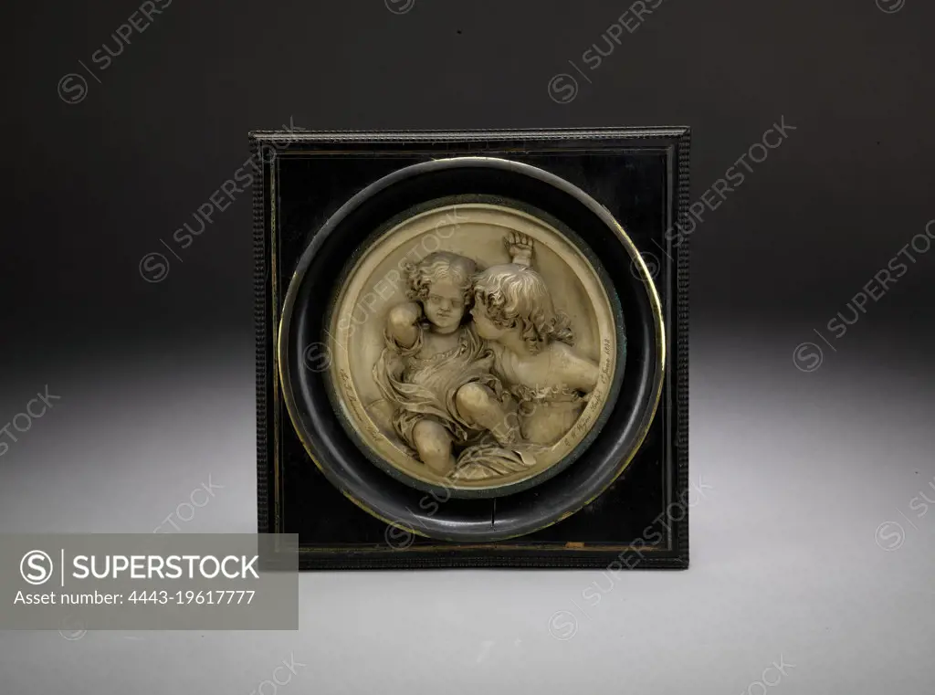 The Calmady Children, Edward William Wyon, 1811-1885, British, after Sir Thomas Lawrence, 1769-1830, British, 1848, Spermaceti wax and plaster ('fictile ivory'), Overall: 7 1/2 inches (19.1 cm), portrait