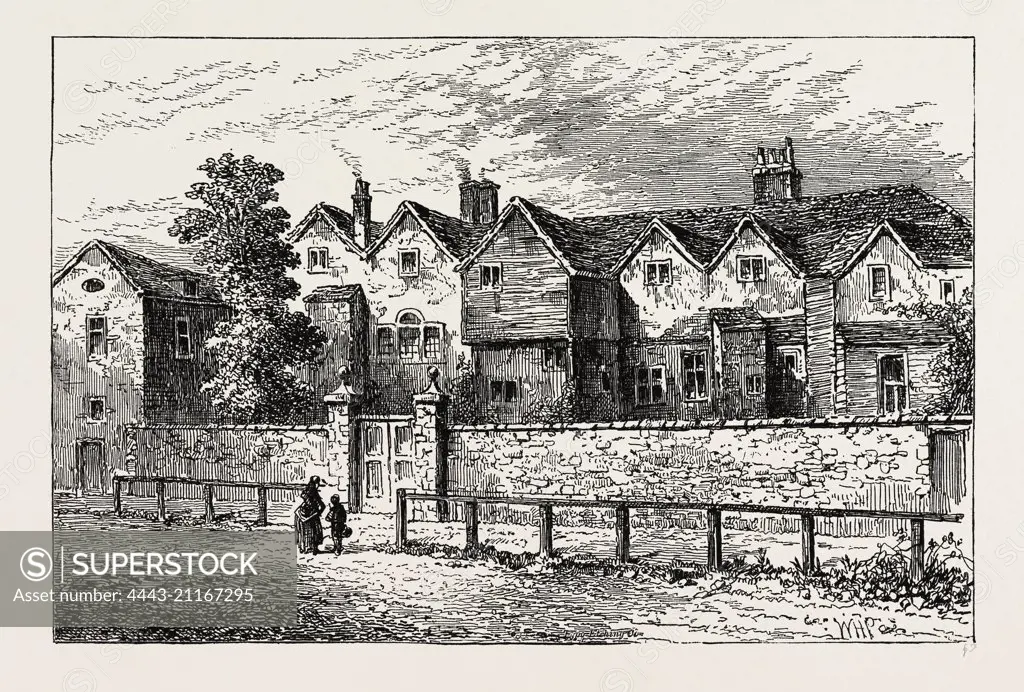 KIRBY CASTLE, BETHNAL GREEN. London, UK, 19th century engraving