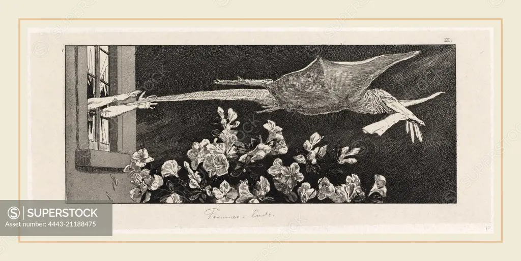 Max Klinger, Abduction (Entführung), German, 1857-1920, 1878-1880, etching and aquatint in black on chine collé