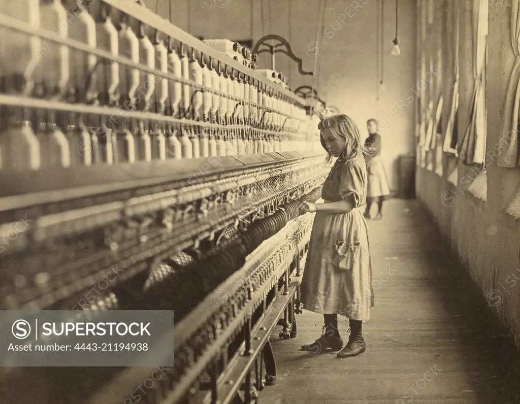 Sadie Pfeiffer, Spinner in Cotton Mill, North Carolina; Lewis W. Hine, American, 1874 - 1940; North Carolina, United States, North America; negative 1910; print about 1920s - 1930s; Gelatin silver print; Sheet: 28 x 35.7 cm (11 x 14 1/16 in.)