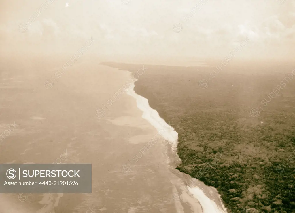 Kenya Colony. En route to Zanzibar. Air view. Eastern coast south of Mombassa. 1936, Kenya