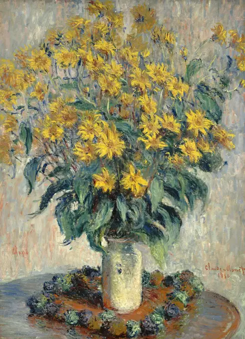 Claude Monet, Jerusalem Artichoke Flowers, French, 1840 - 1926, 1880, oil on canvas