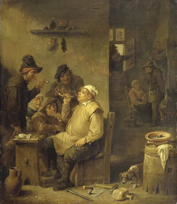 Bricklayer smoking a pipe, David Teniers (II), 1630 - 1660