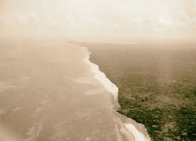 Kenya Colony. En route to Zanzibar. Air view. Eastern coast south of Mombassa. 1936, Kenya