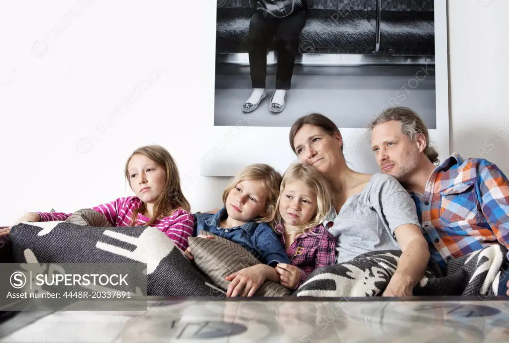 Family in sofa