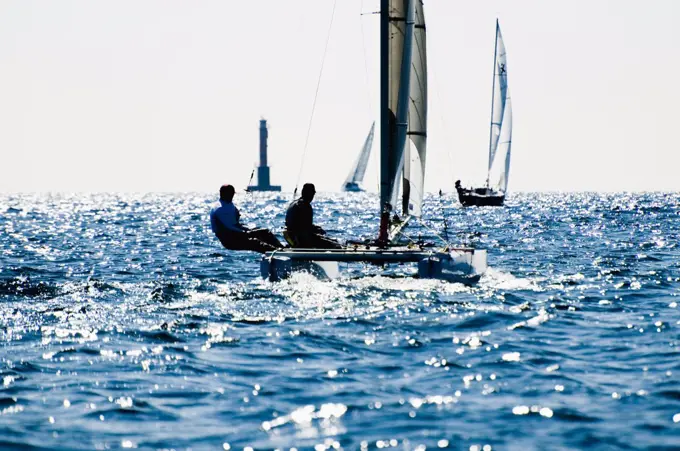 Sailors on the ocean