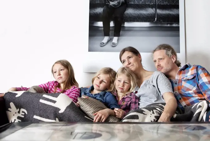 Family in sofa