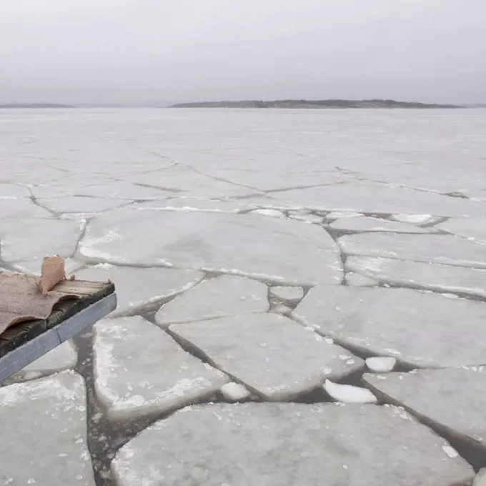 Icebergs floating on water