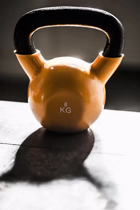 Kettlebell weighing 8 KGS on stone stairs