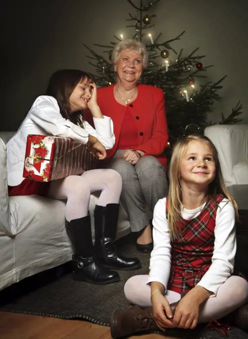 Older woman together with grandchild