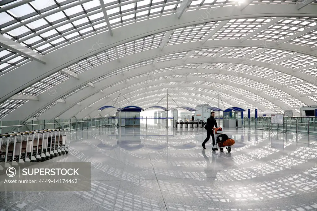 Subway station at the International Airport Beijing, Peking, China, Asia