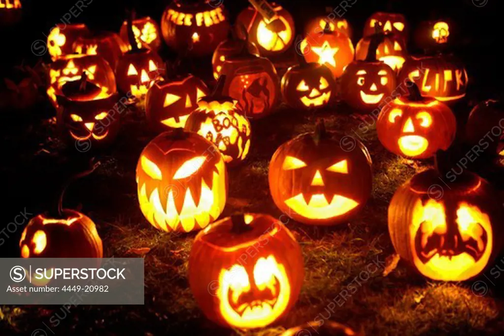 Jack-O-Lantern at Pumpkin Festival in Keene, New Hampshire, USA