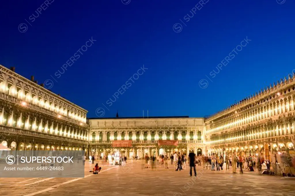 St. Marks Square at night, Piazza San Marco, Venice, Veneto, Italy