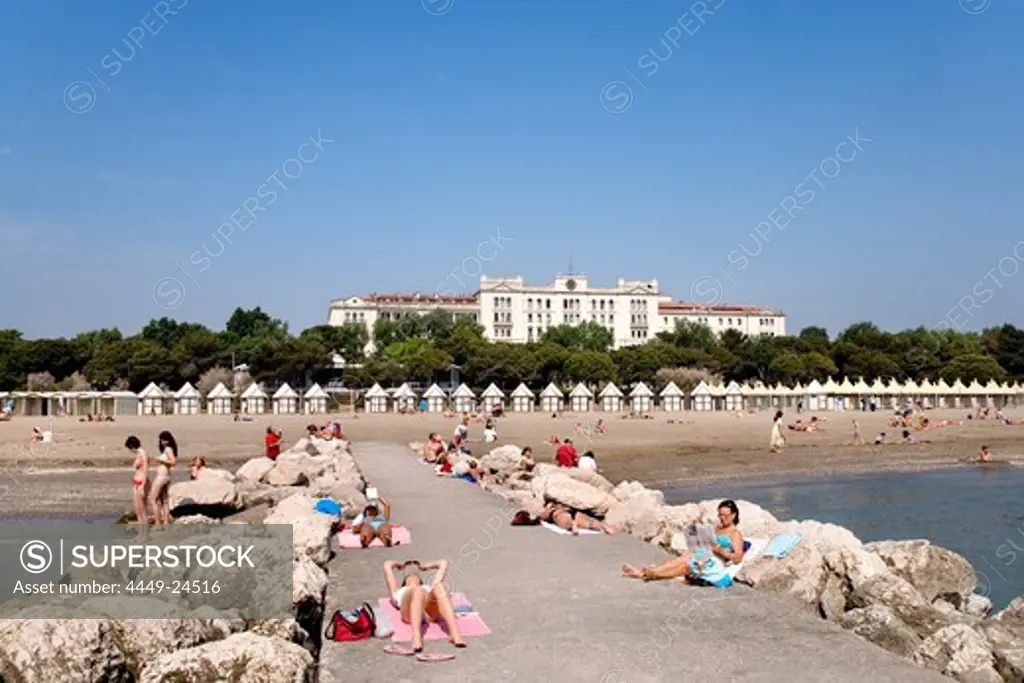 Beach, Hotel des Bains, Lido, Venice, Laguna, Veneto, Italy