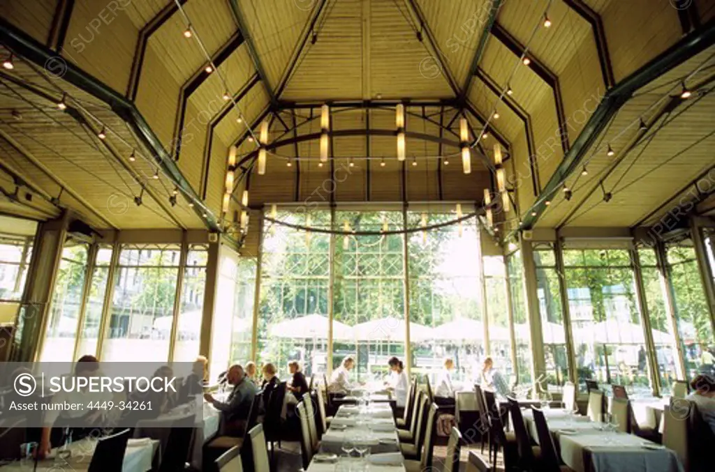 People sitting at Cafe Kappeli at the Esplanade, Helsinki, Finland, Europe