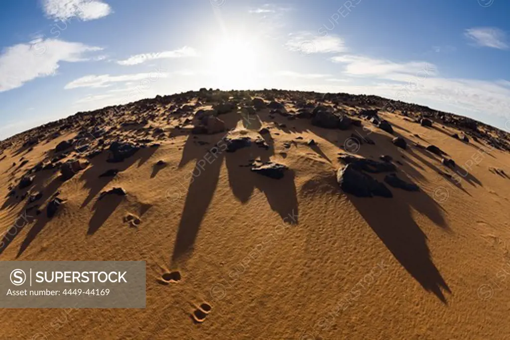 Light and shadow in the libyan desert, Libya, Sahara, North Africa