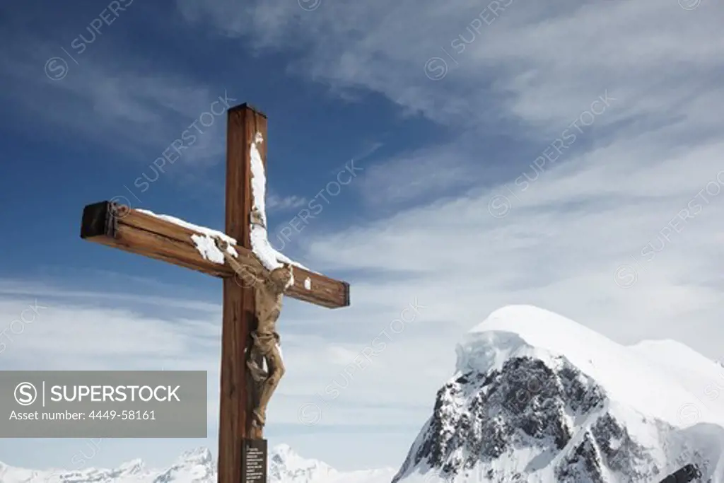 Summit cross, Klein Matterhorn, Zermatt, Canton of Valais, Switzerland